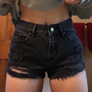 Ripped black festival shorts!